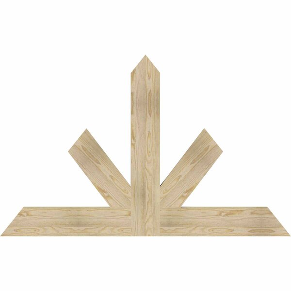 Ekena Millwork Saratoga Rough Sawn Timber Gable Bracket, Douglas Fir, 60"W x 38"H x 2"D x 6"F, 15/12 Pitch GBW060X38X0206SAR00RDF - main